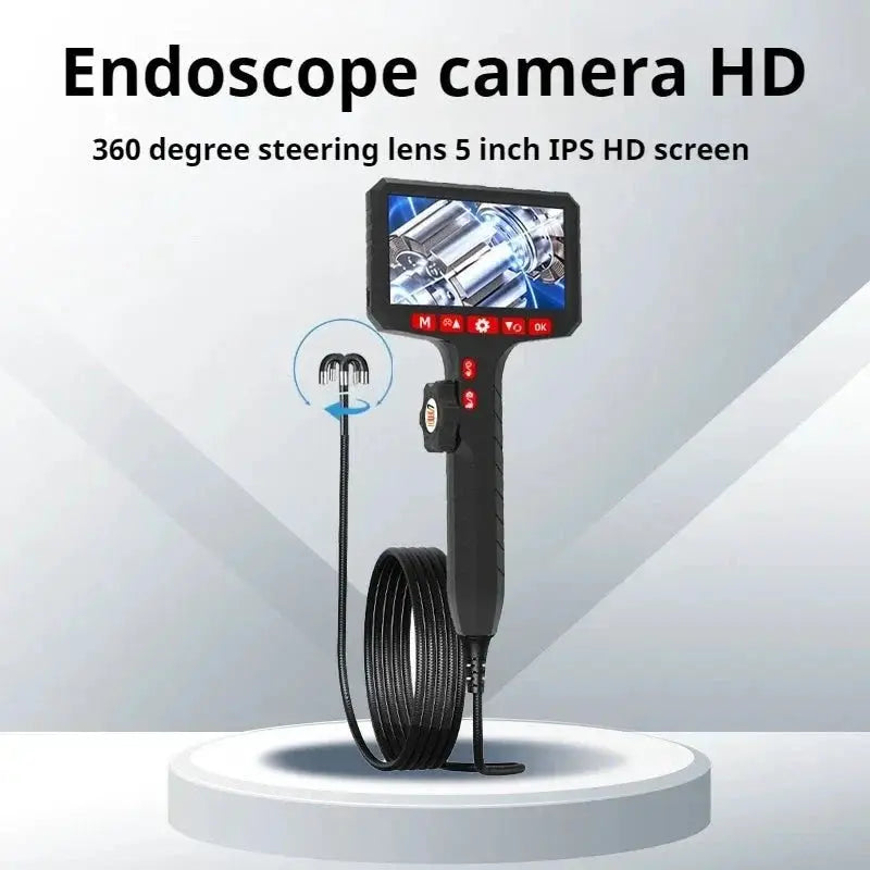 3.9mm HD Two Way Rotary Endoscope Camera 360 1080P 5.0 Inch IPS Screen Hooks - stepyours.com