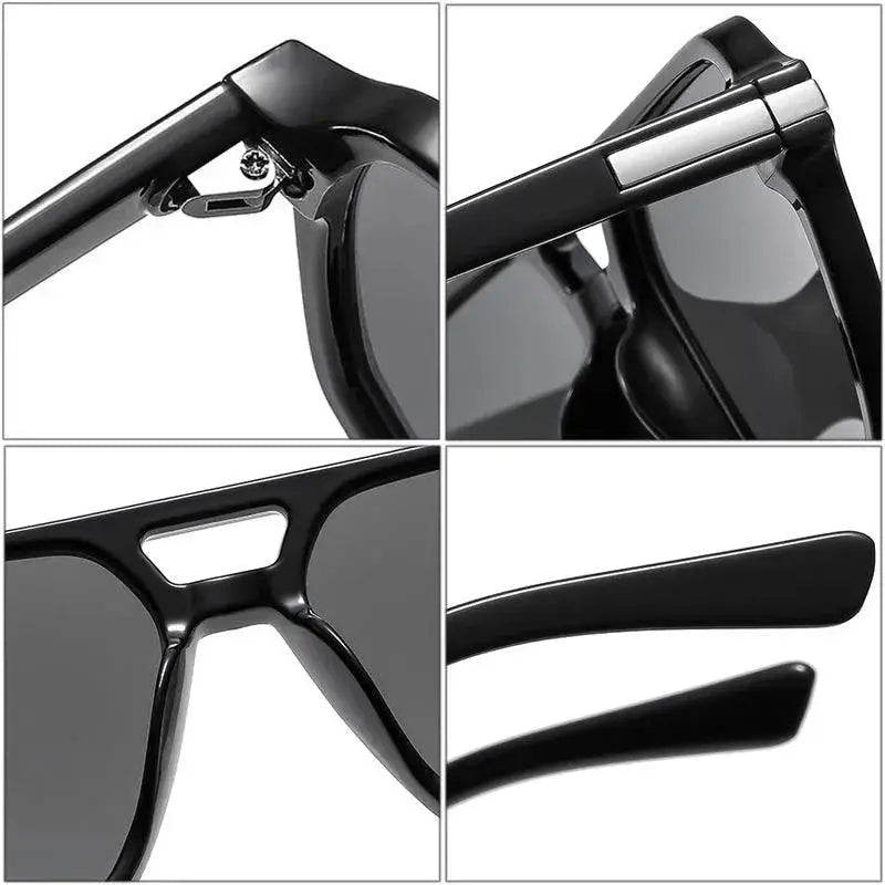 Unisex Vintage Double Bridge Square Sunglasses UV400 Fashion