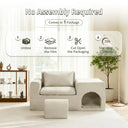 Inch Boneless Floor Sofa Chair Beige Pet-Friendly Human Lounge