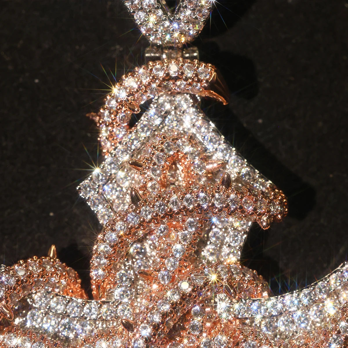 Thorn Cross Pendant Two-tone Rose