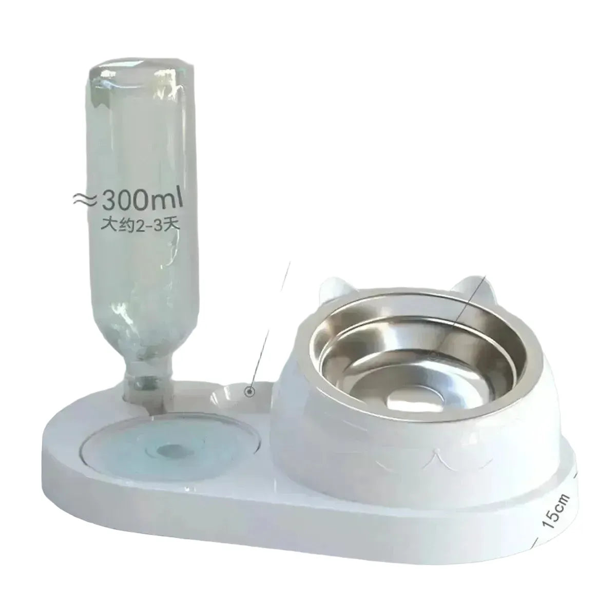Pet Bowl Automatic Feeder Water Dispenser Double Dish Stand — product view 1
