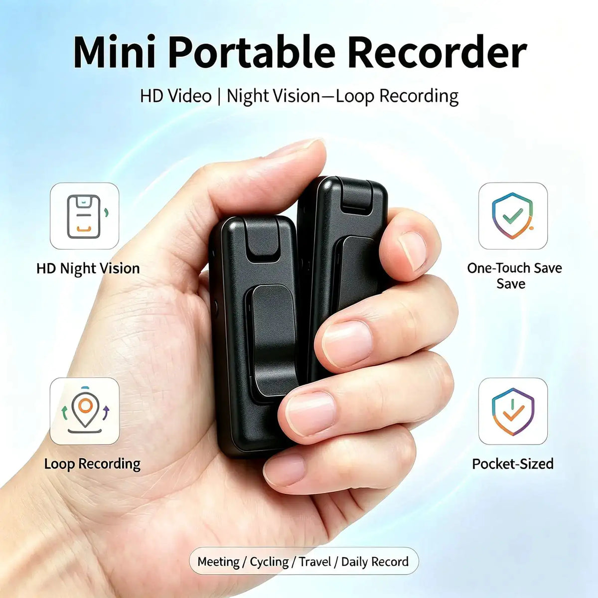 Mini Body Camera HD Video Recorder, ° Rotatable Lens A22 4K — product view 1