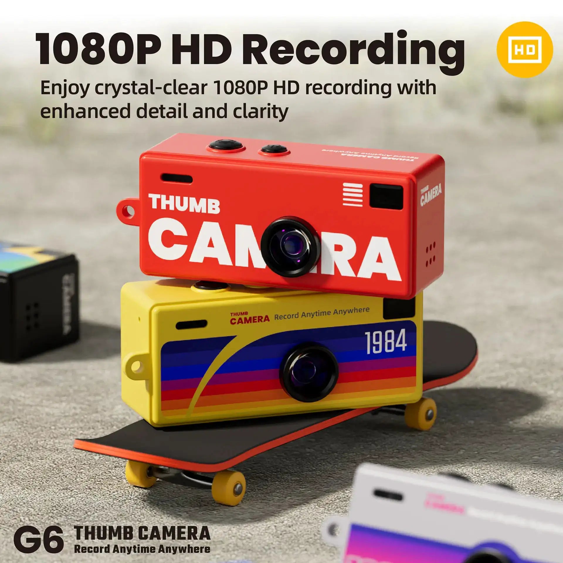 G6 Thumb Keychain Camera 0.96inch Mini Camera Retro Support Memory Card 1080P Very Small Camcorder Video Recorder with Flash New