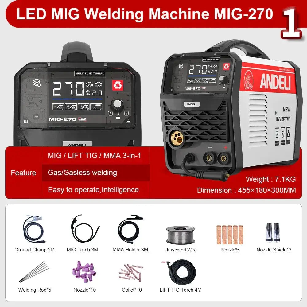 ANDELI Semi Automatic MIG TIG ARC Welding Machine 3 In 1