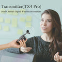 BOYA WM4 Pro Wireless Lavalier Microphone System 2.4GHz For iPhone Android Bundle