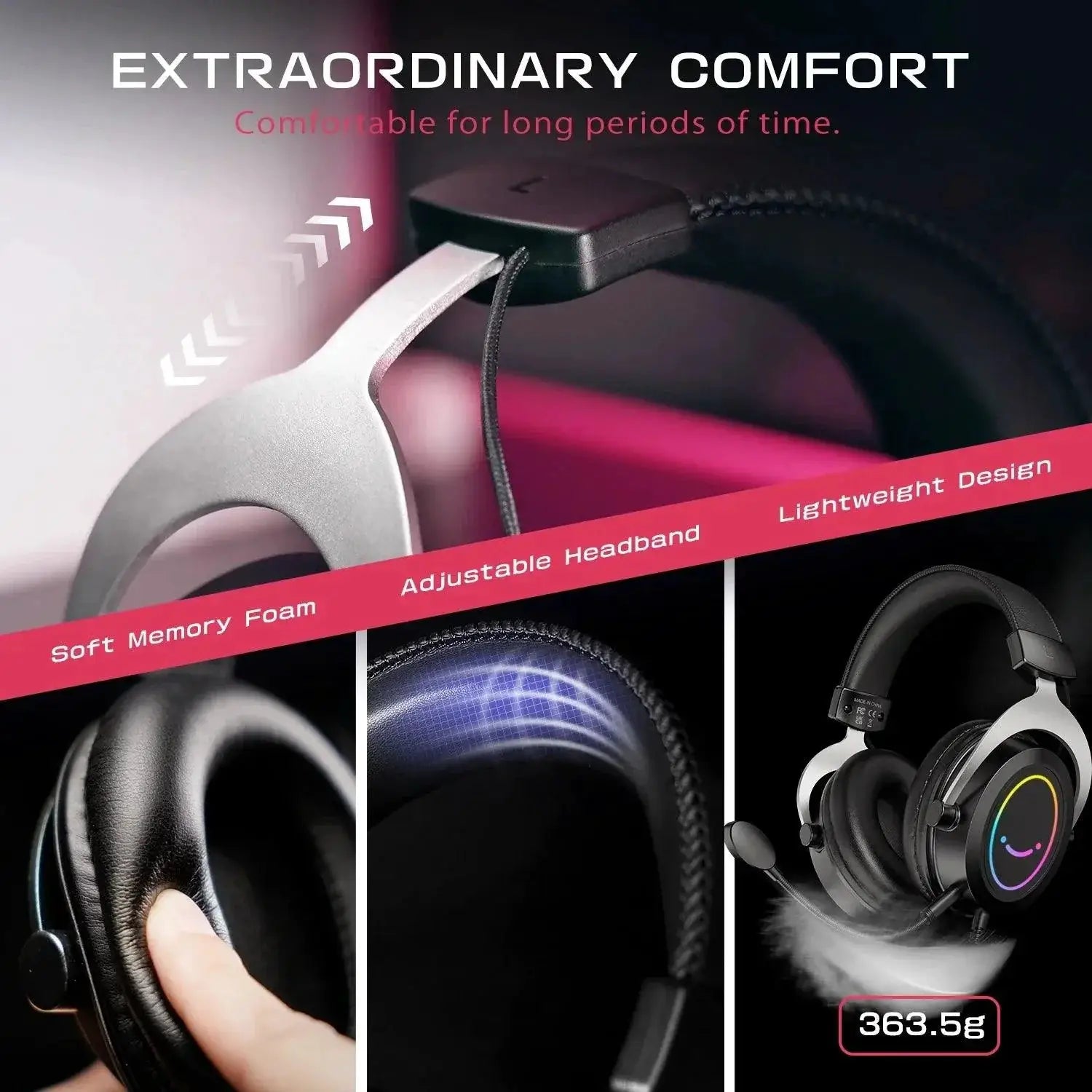 Gaming Headset With RGB Lighting For Immersive Sound