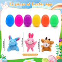 12/24/36pcs Easter Fillable Eggs Colorful Plastic Eggshell Decor