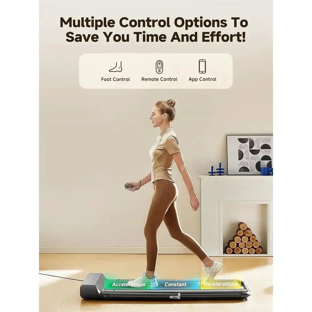 Compact 2-in-1 Under Desk Treadmill: Foldable Walking Pad for Home and Office with App Control & LED Display