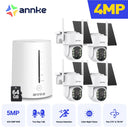 ANNKE 4MP Battery WiFi Security Camera PT Auto Tracking Color Night Vision Wireless IP Camera 4CH Security System