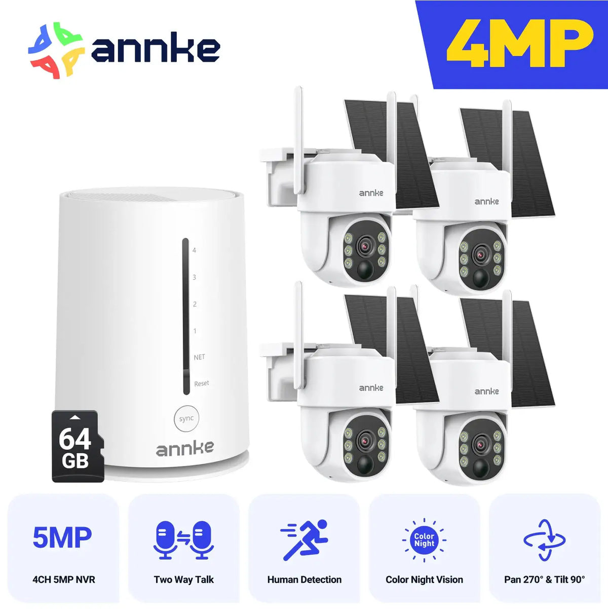 Annke 4MP Wireless Solar Cam System