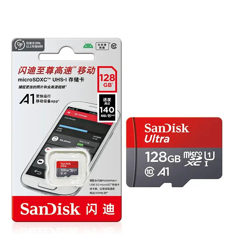 Original Ultra A1 Memory Card 32GB 64GB 128GB Micro SD TF card 256GB 512GB Class 10 U1 SDXC flashcard for phone