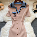 YuooMuoo Brand Summer Knit Dresses Women Y2K Embroidery Bodycon Sweater Fashion