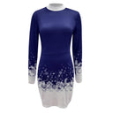 Chic Snowflake Bodycon Dress for Christmas Celebrations