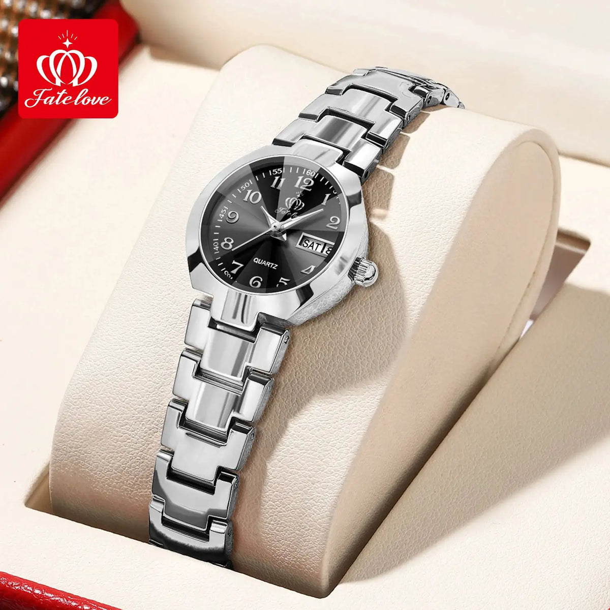 FATELOVE 818 Womens Watch Luxury Original Wristwatch For Girl Waterproof Luminous Ladies Watch Dual Calendar Display Reloj Mujer