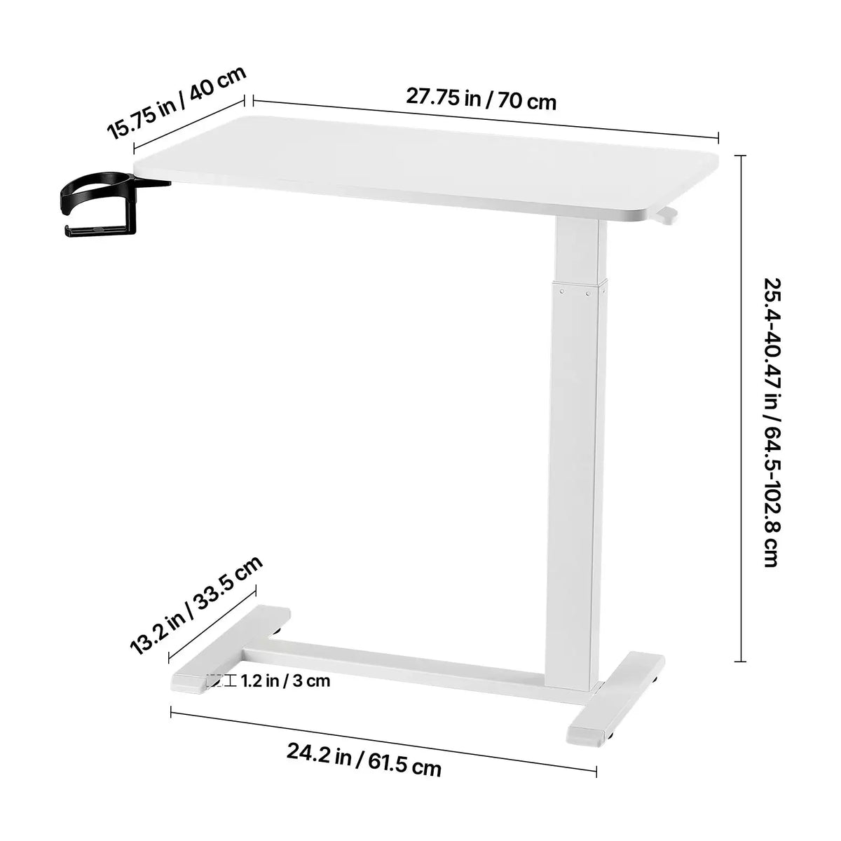 Adjustable Overbed Table With Rolling Casters — product image 8