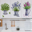 3Pcs Watercolor Flower Pots Wall Sticker Kitchen Decor