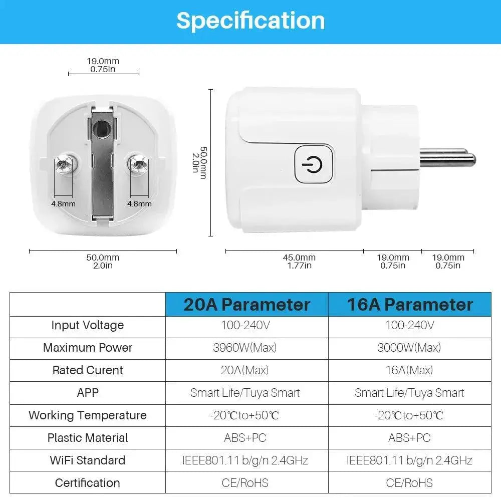 Smart WiFi Plug With Power Monitor And Alexa Support