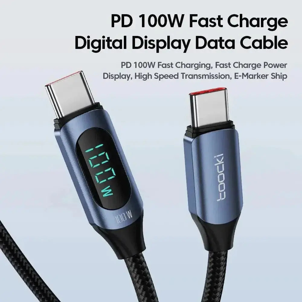 Toocki Fast Charging Type C Cable With Display For Devices