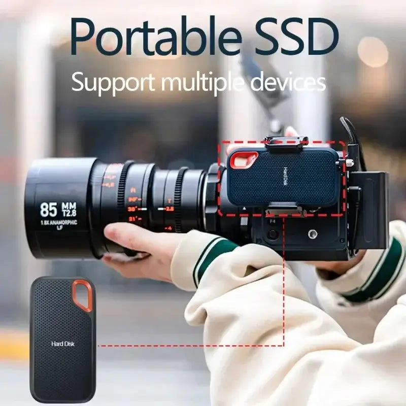 2TB/4TB Original External SSD Fast Transfer Solid State Drive 128TB Large Capacity Waterproof Hard Disk Storage for Laptop/Phone