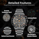 Luxury Chronograph Stainless Steel Watch for Fashionable Men