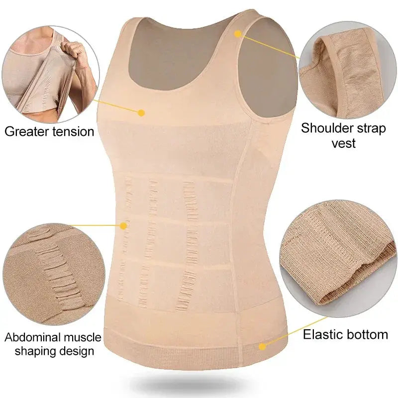 Men's Compression Tank Top Slimming Body Shaper Vest