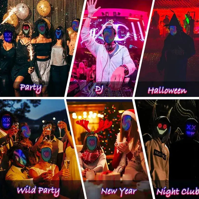 Led Luminous Mask RGB Full Color Face Changing Glowing Mask