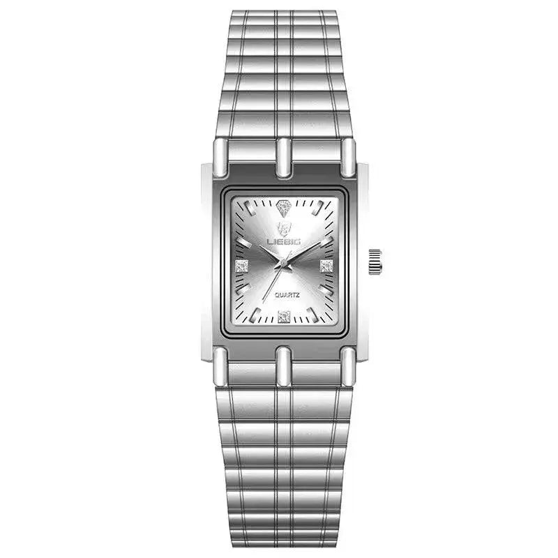 Square Stainless Steel Quartz Watch Water Resistant