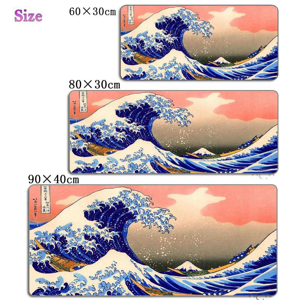 Japanese Wave Gaming Mousepad Large Great Wave Desk Mat