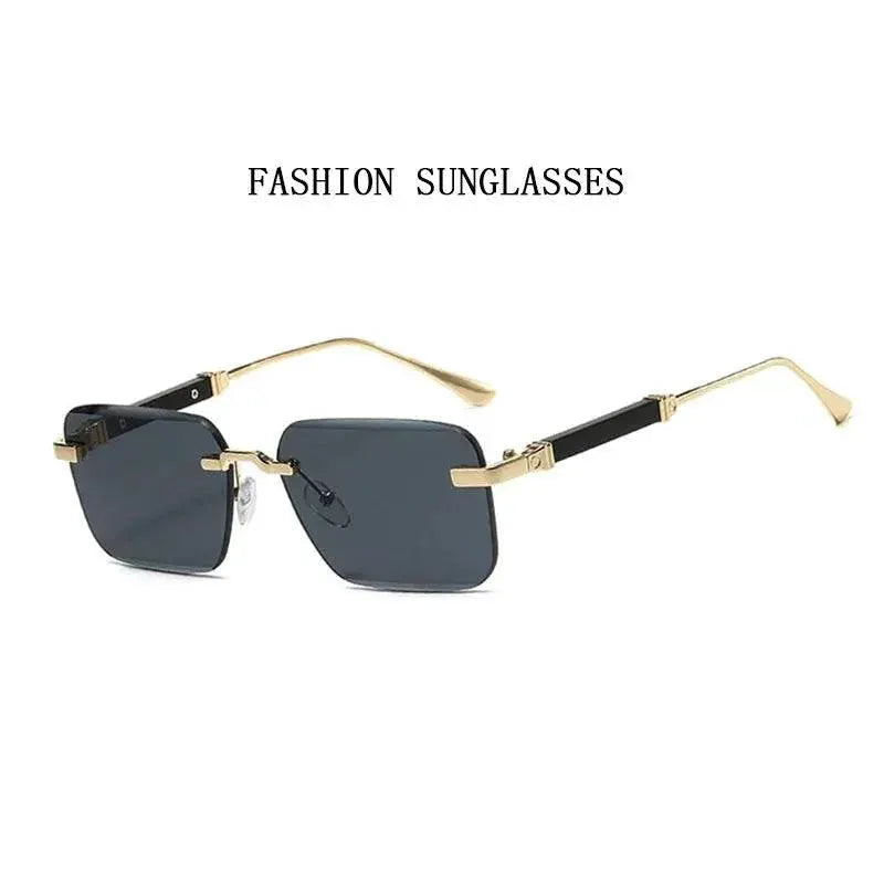 Rimless Square Sunglasses Unisex 2024 Fashion Eyewear