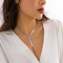 Kpop Adjustable Flat Snake Long Chain Necklace Women Gift