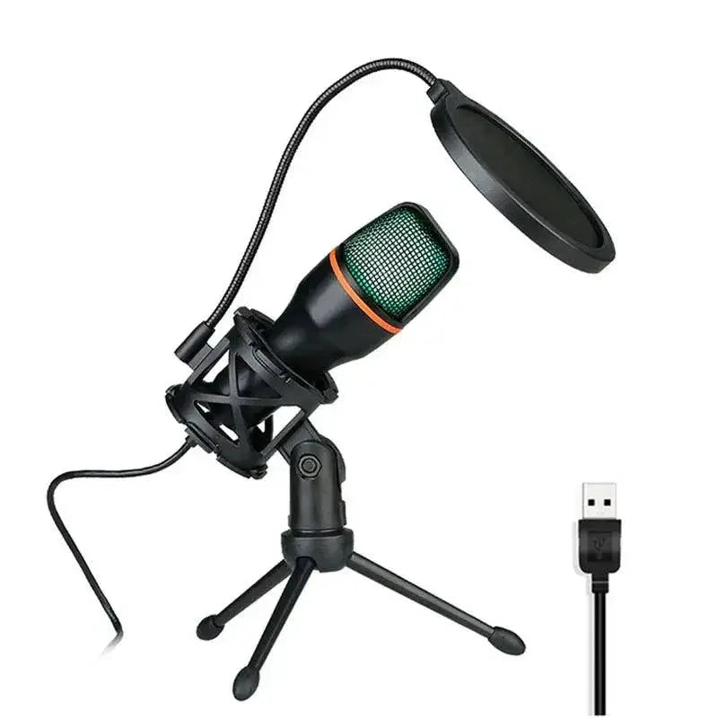 Lefon USB Condenser Microphone RGB Desktop for PC Gaming