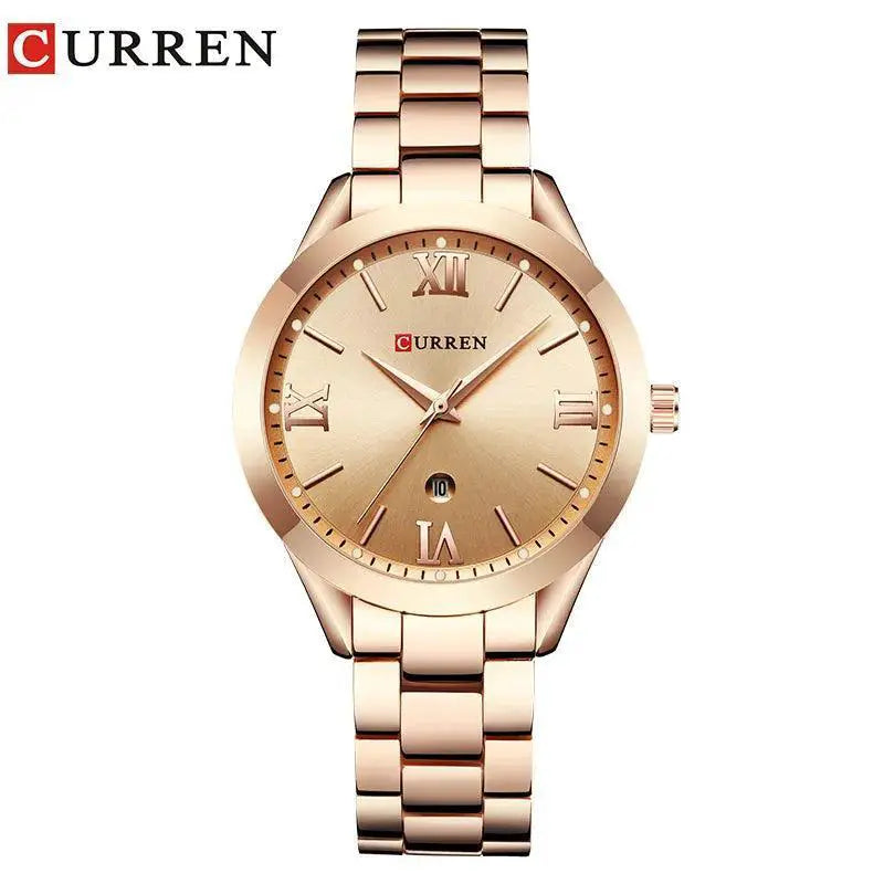 Gold Steel Watch for Women with Calendar — product view 8