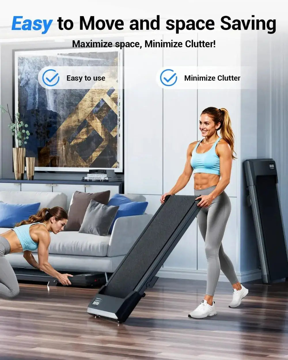 Walking Pad With 6% Incline, Under Desk Treadmill For Home Office, 3 In 1 Portable Treadmill With Remote Control, 2.5HP Quiet Motor, 300 Lbs Capacity