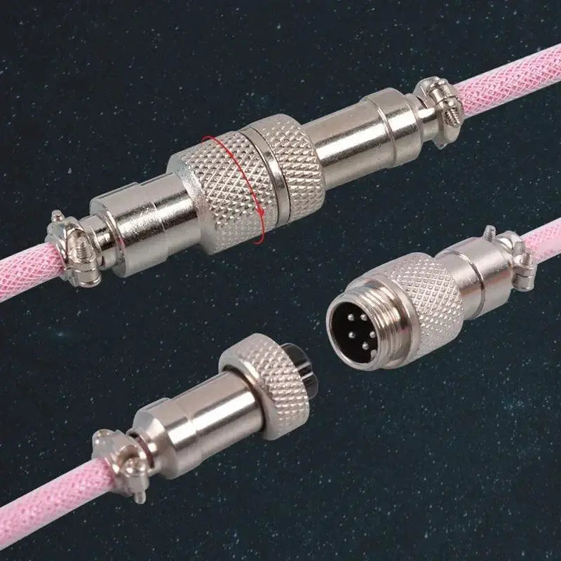 Coiled Type C USB Aviator Cable For Mechanical Keyboards