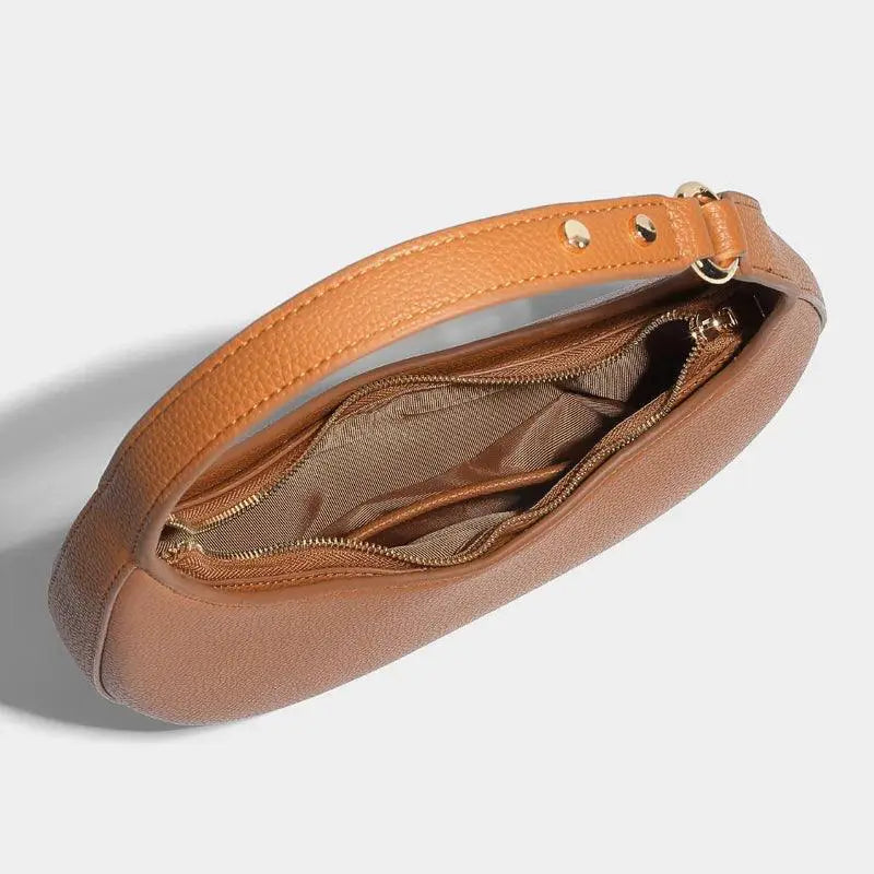 Vintage Half Moon Bag For Women Luxury Designer PU Purse