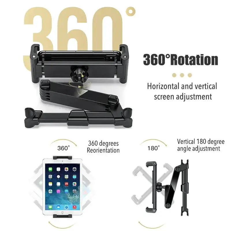 Telescopic Car Rear Pillow Phone Tablet Rotating Bracket
