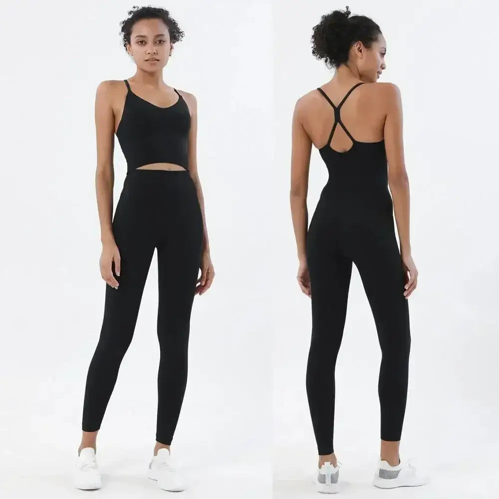 Women's Naked Feeling 2 Piece Gym Set - Seamless Sports Bra & High Waist Leggings, Shockproof Breathable Fitness Clothing, S-XL
