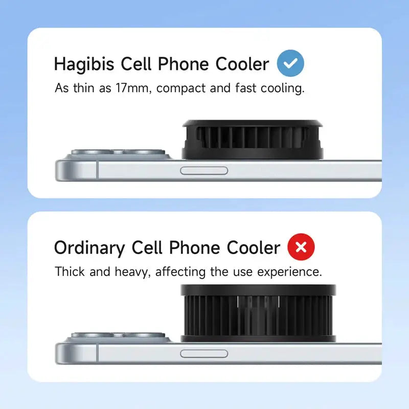 Hagibis Magnetic Cell Phone Cooler Universal Cooling Fan Portable Mobile Phone Radiator for iPhone 17 Pro Gaming Live Streaming