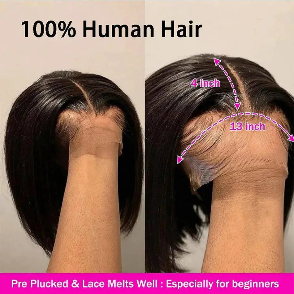 Bone Straight Bob Human Hair Wig 100 Percent Remy Brazilian