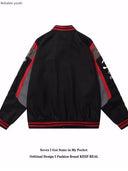 Vintage Letter Heavy Industry Loose Embroidered Uniform