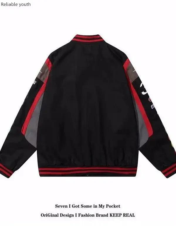 Vintage Letter Heavy Industry Loose Embroidered Uniform