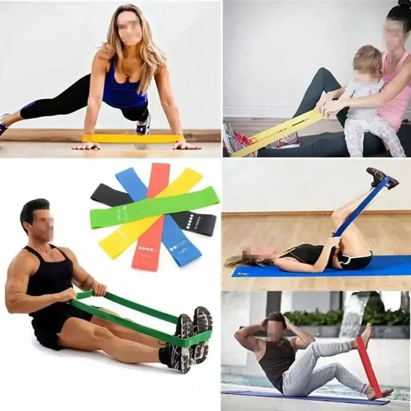 5 Piece Colorful TPE Resistance Bands Set For Home Fitness