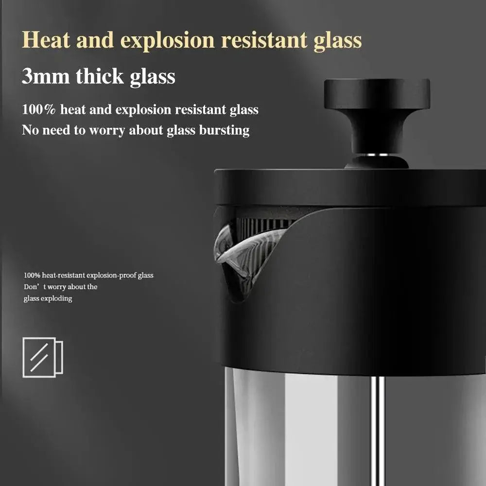 French Press Coffee Maker Glass Brewer 350ml 600ml 1000ml
