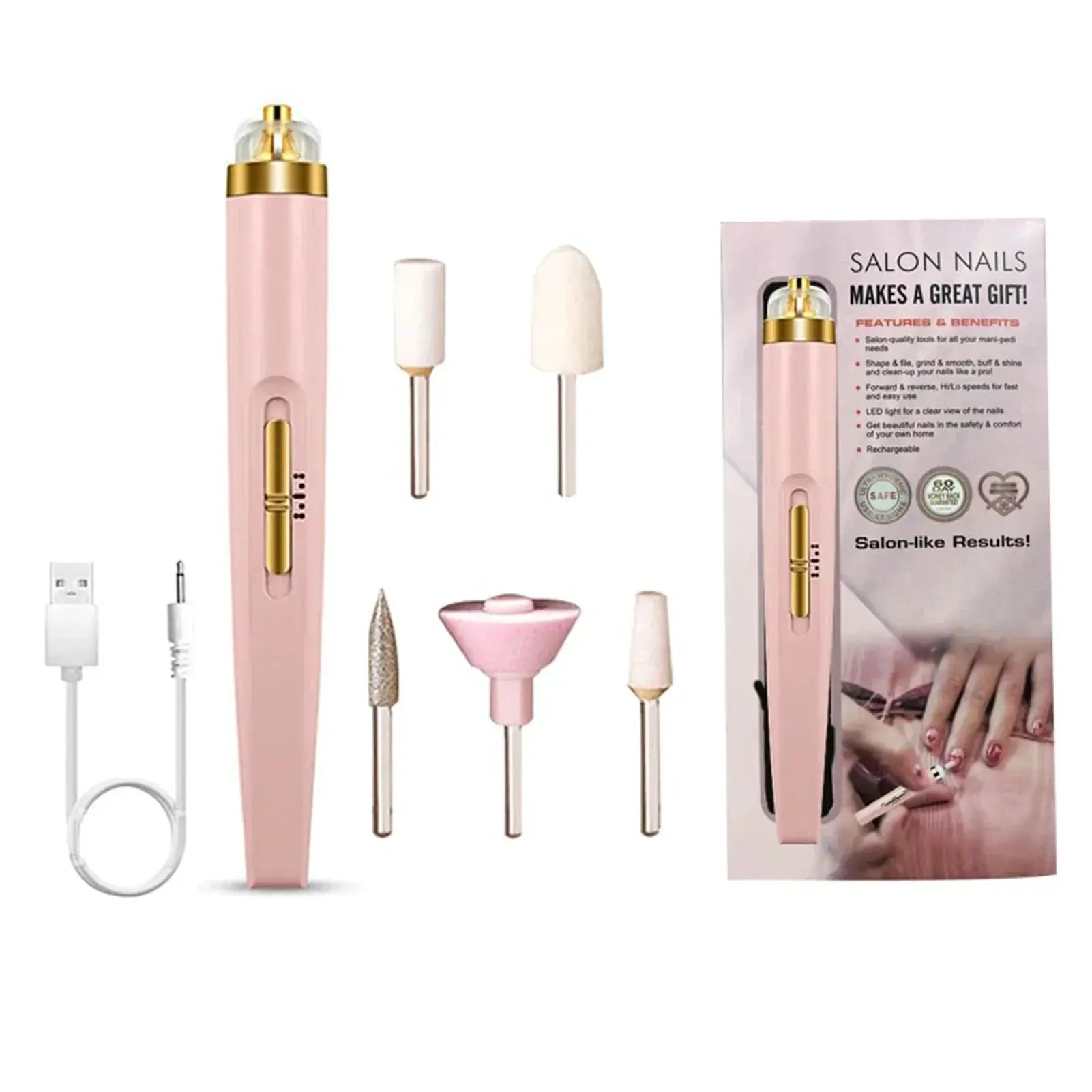 Electric Nail Polisher Drill Machine With Light 5 In 1 Tools