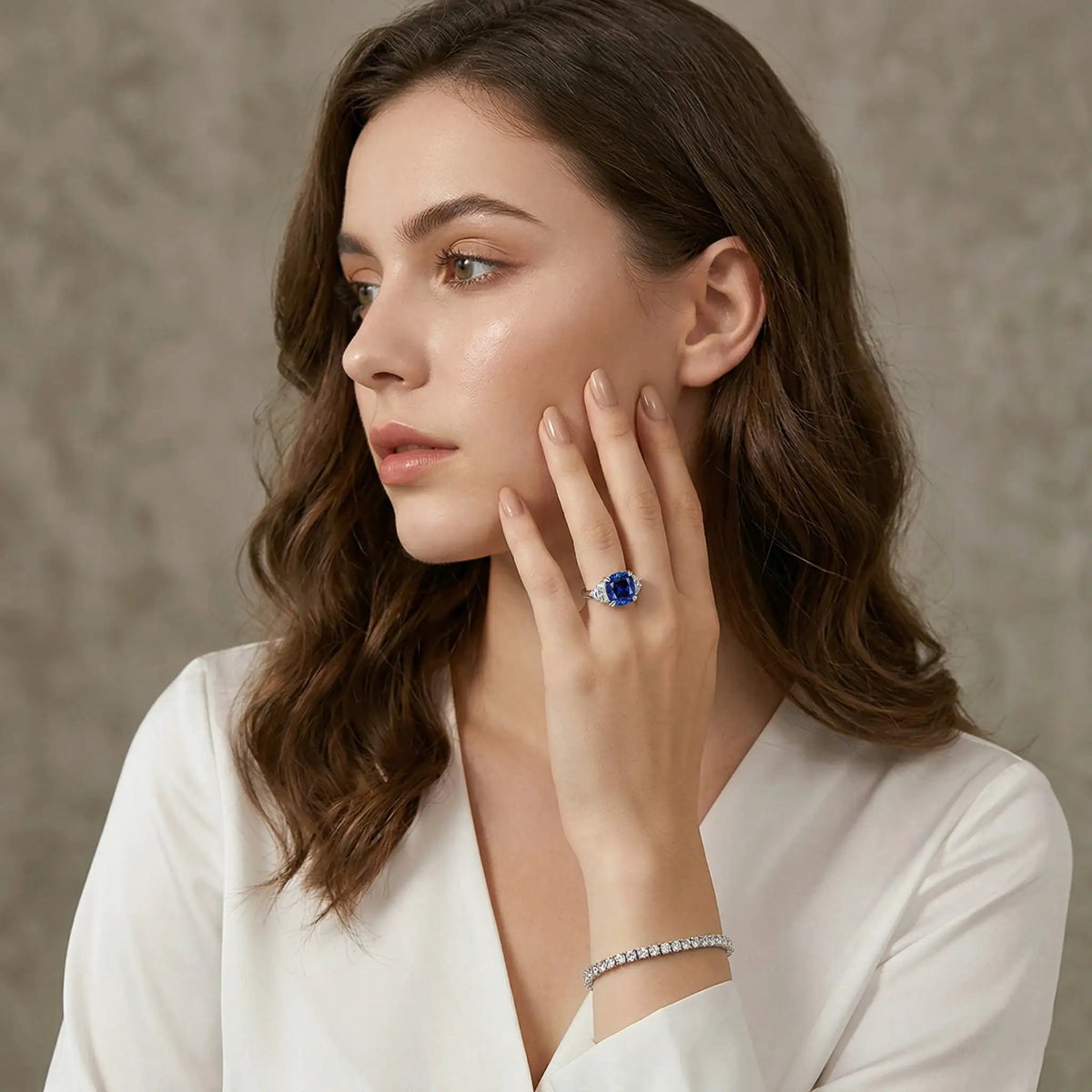 Elegant Royal Blue CZ Cocktail Ring — product image 4