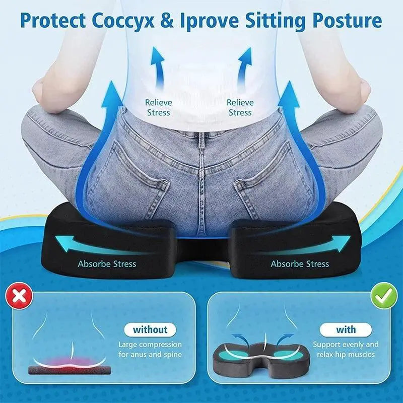U Shaped Gel Memory Foam Seat Cushion for Travel Comfort