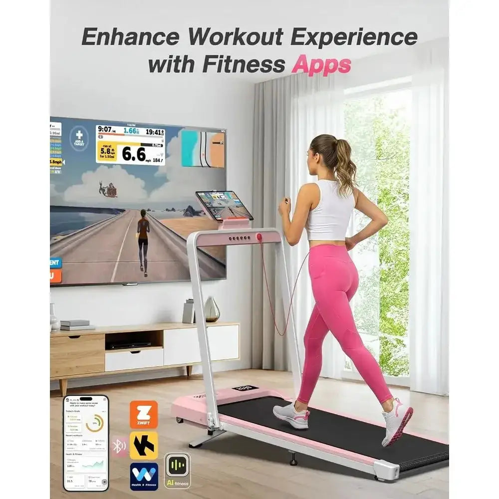Adjustable Incline Treadmill, 350 lbs Capacity, Portable Walking Pad with Handle, Home & Under Desk Use, Wide Belt, LED Display,