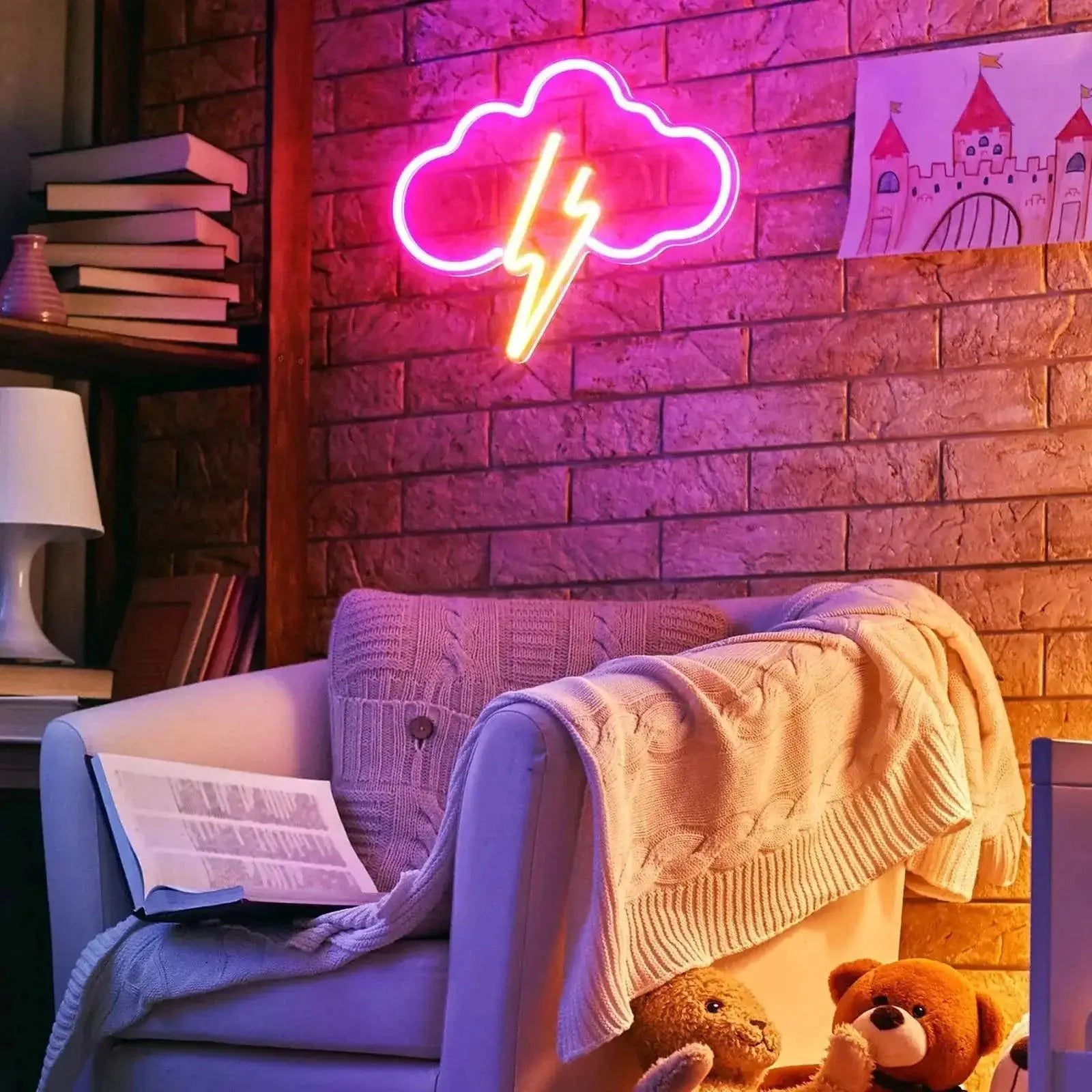 Enchanting Neon Butterfly Heart LED Wall Light Kids Decor