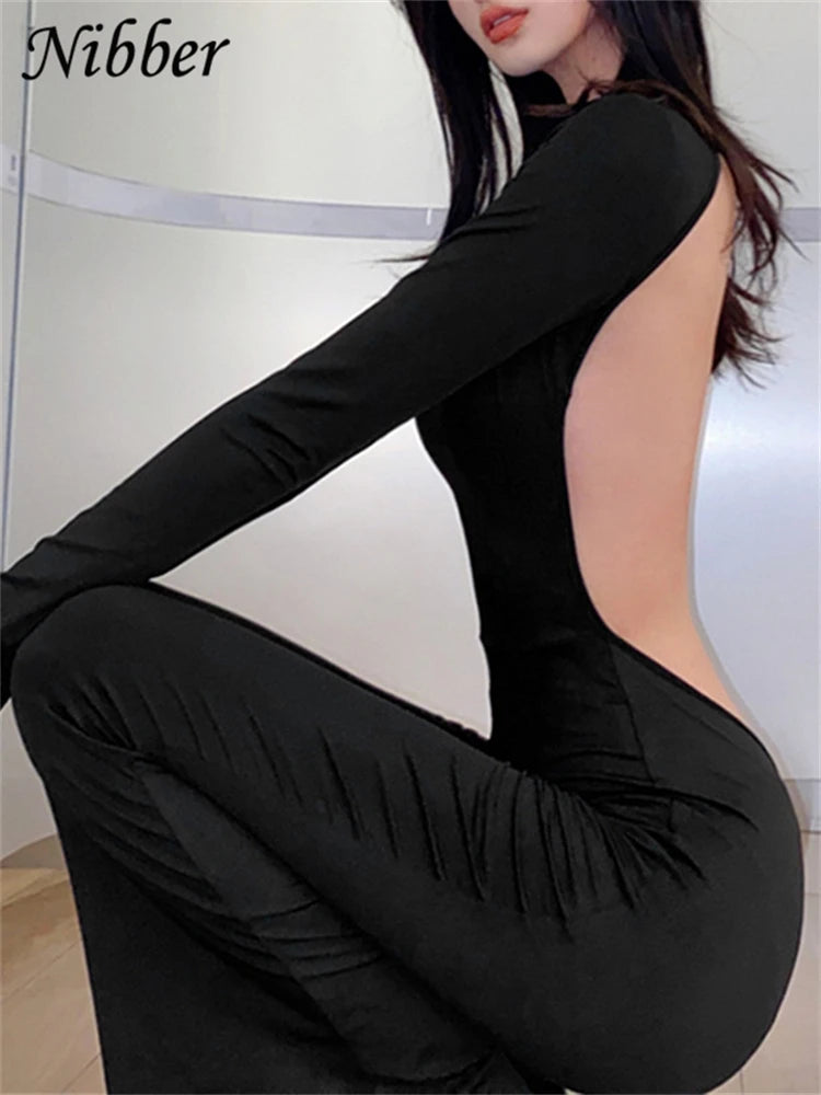 NIBBER Cutout Flared Jumpsuit