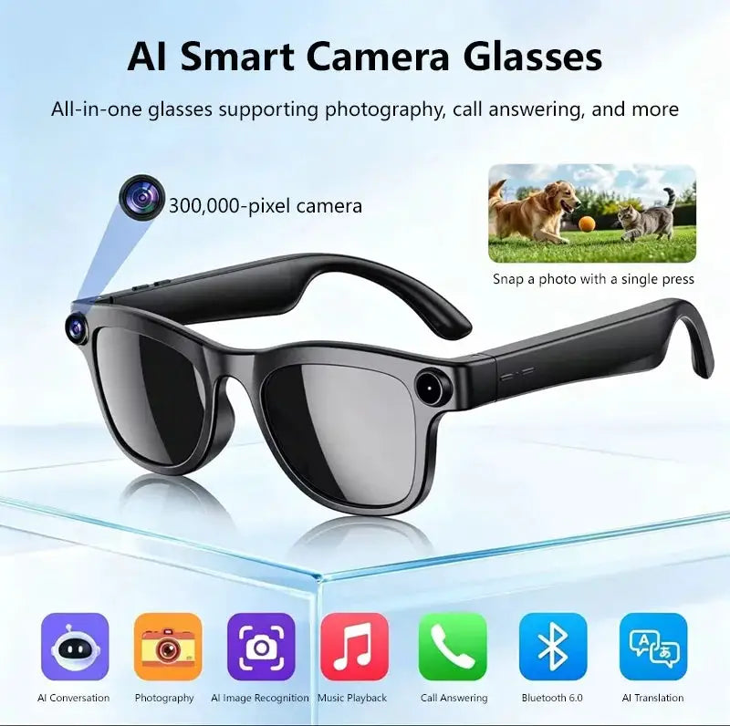 Smart Glasses Pixel Voice Assistant Remote Control Touch Photo AI — product view 1